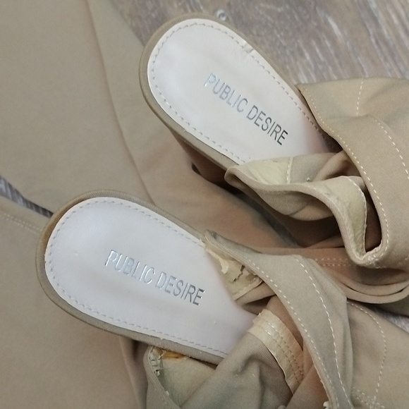 Public Desire Tan Sock Boots Size 7 - Picture 6 of 6